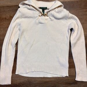 Ralph Lauren Women's Cream Cowl Neck Sweater